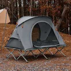 SoBuy Campingzelt für 2 Personen Hellgrau 193x86,5x154,5cm Funktional
