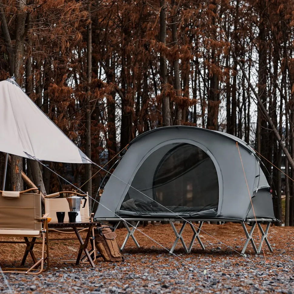 SoBuy Campingzelt für 2 Personen Hellgrau 193x86,5x154,5cm Funktional