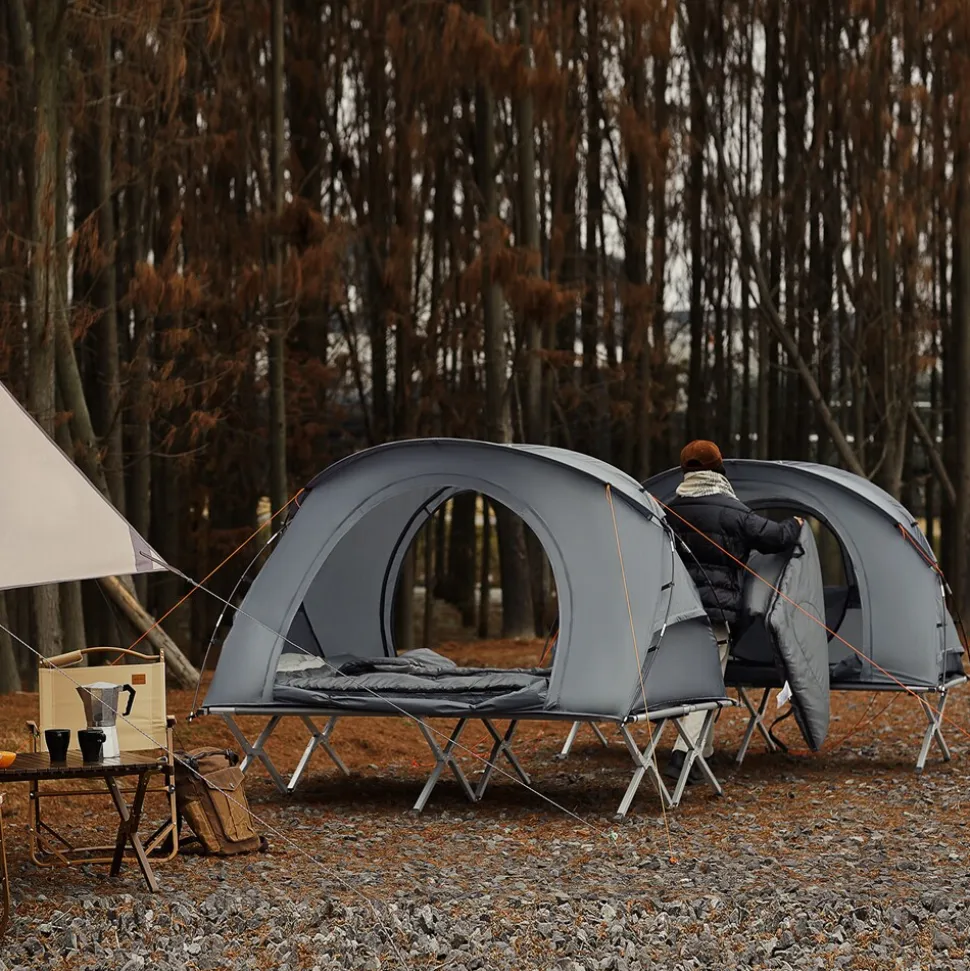SoBuy Campingzelt für 2 Personen Hellgrau 193x86,5x154,5cm Funktional