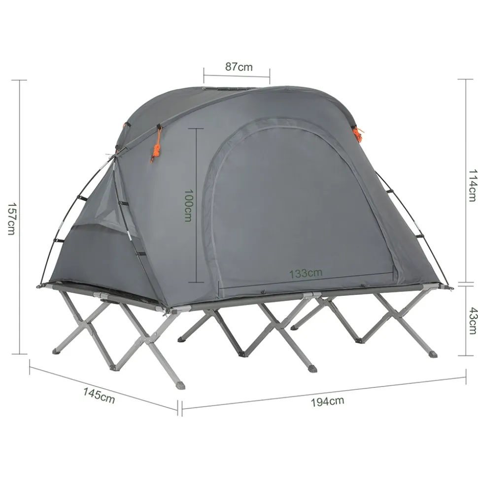 SoBuy Campingzelt für 2 Personen Hellgrau 193x86,5x154,5cm Funktional
