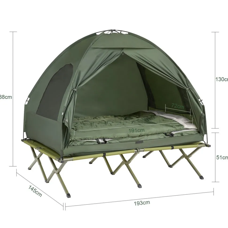 SoBuy Campingzelt für 2 Personen Grün 193x145x185cm Funktional