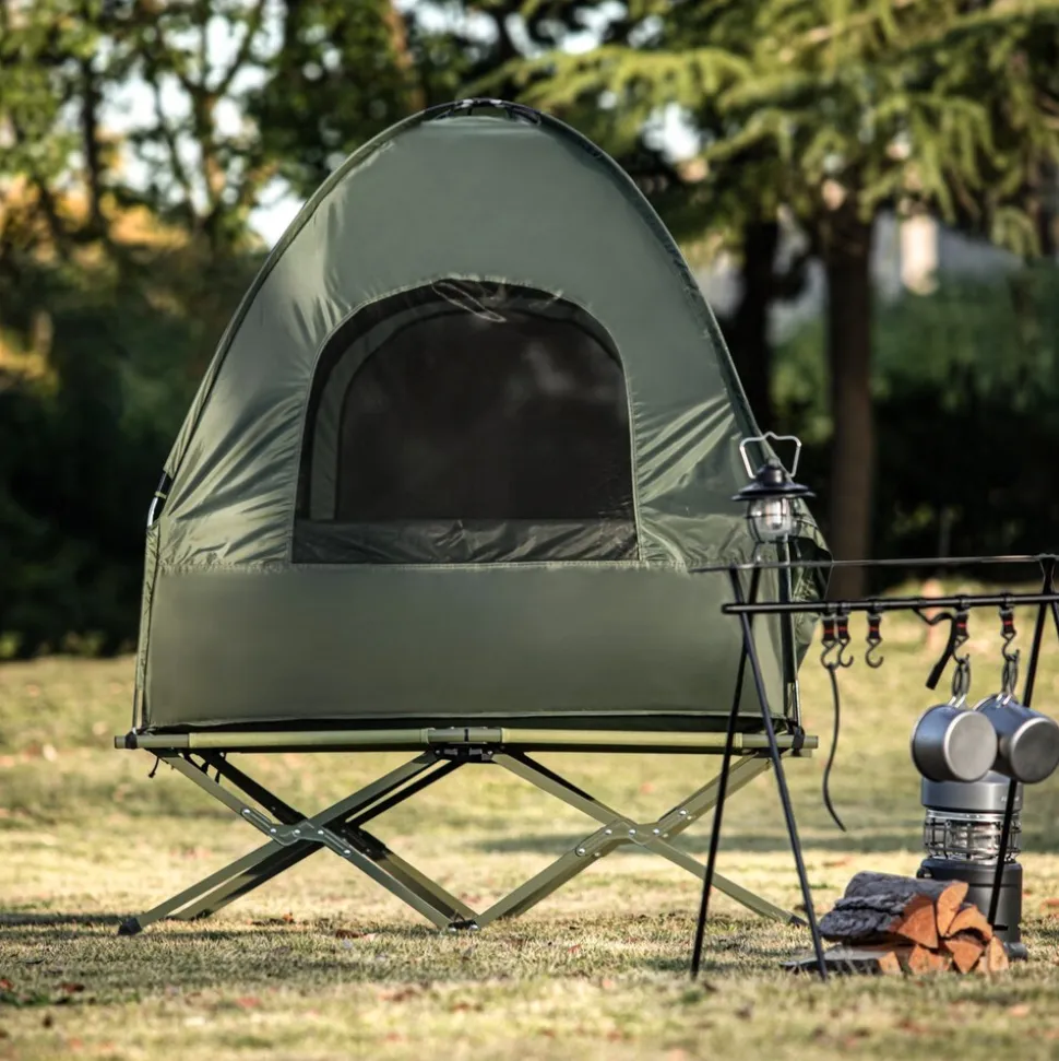 SoBuy Campingzelt für 2 Personen Grün 193x145x185cm Funktional