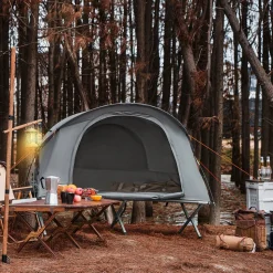 SoBuy Campingzelt 4 in 1 Set Hellgrau 193x145x160cm Funktional