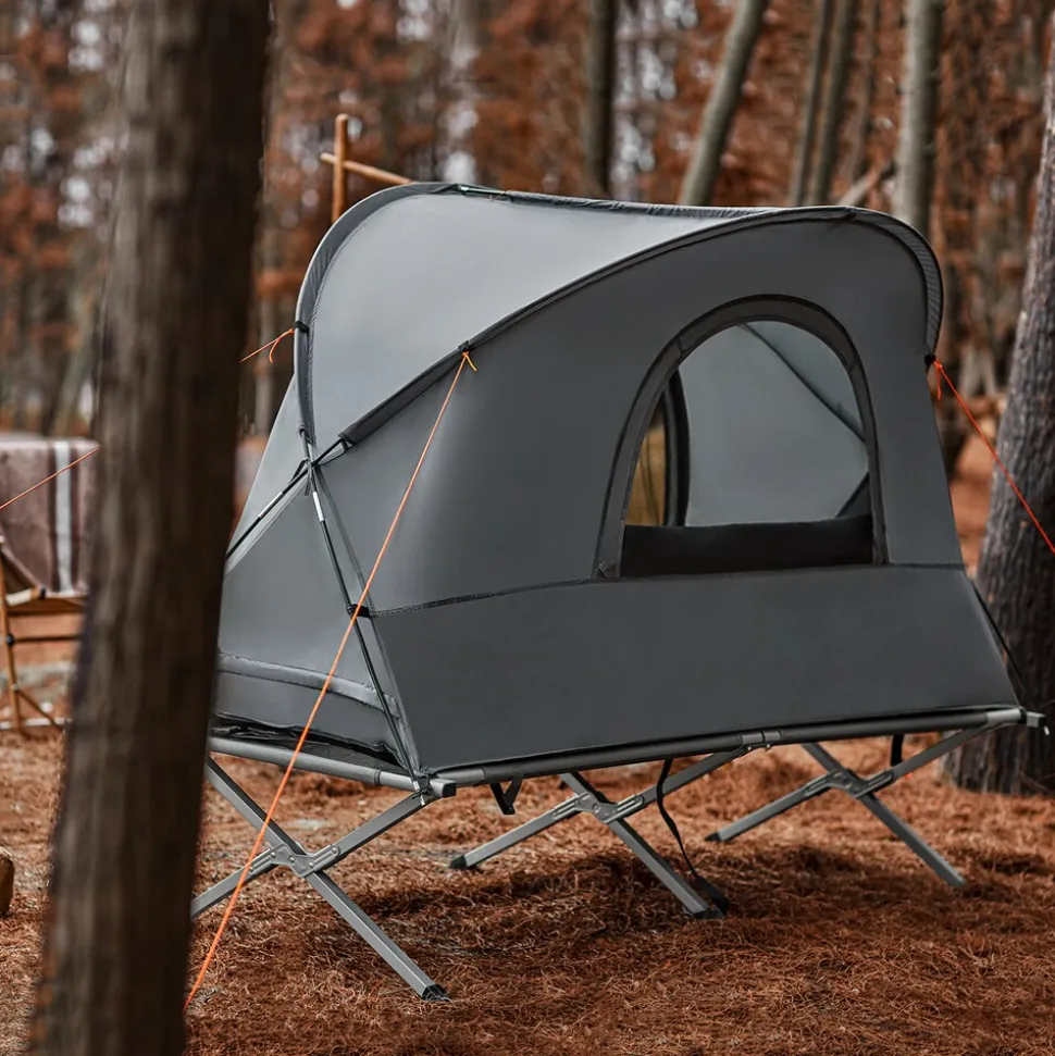 SoBuy Campingzelt 4 in 1 Set Hellgrau 193x145x160cm Funktional