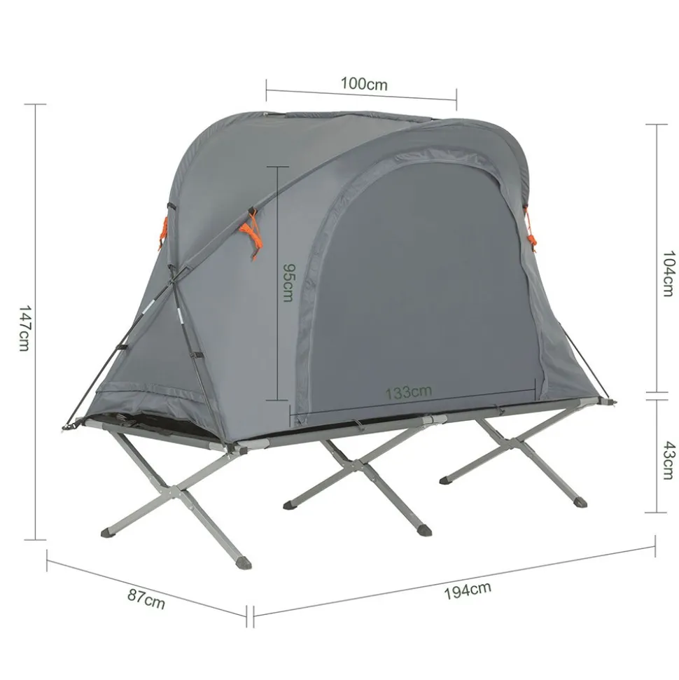 SoBuy Campingzelt 4 in 1 Set Hellgrau 193x145x160cm Funktional