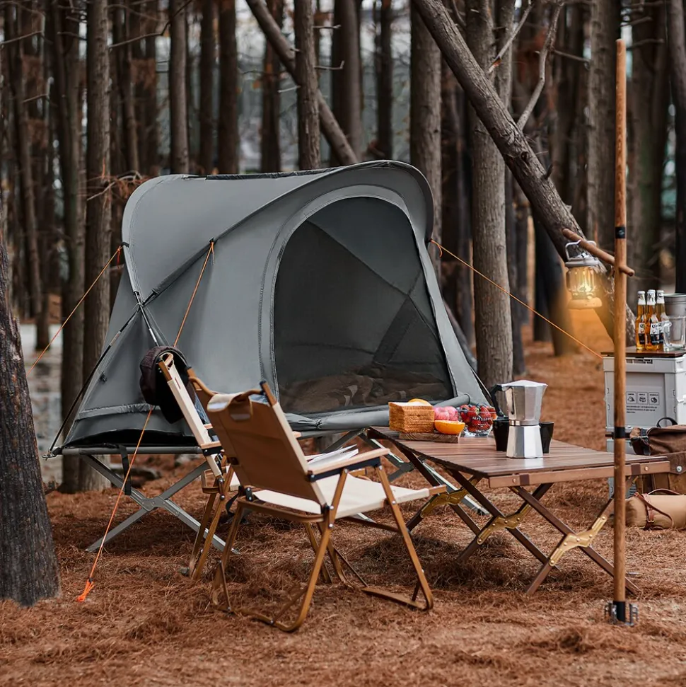 SoBuy Campingzelt 4 in 1 Set Hellgrau 193x145x160cm Funktional