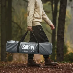 SoBuy Campingzelt mit 1 Tür Hellgrau Funktional