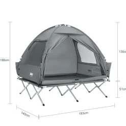 SoBuy Campingzelt mit 1 Tür Hellgrau 193x145x185cm Funktional