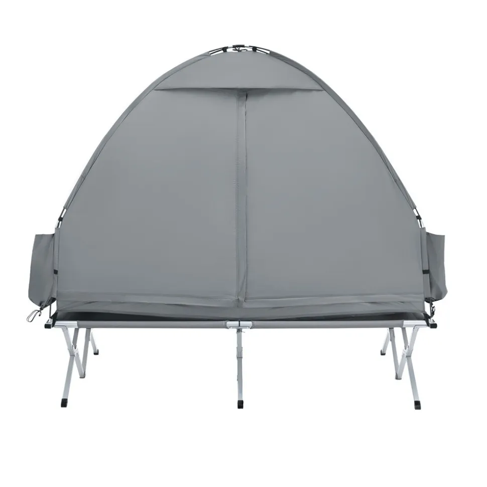SoBuy Campingzelt mit 1 Tür Hellgrau 193x145x185cm Funktional