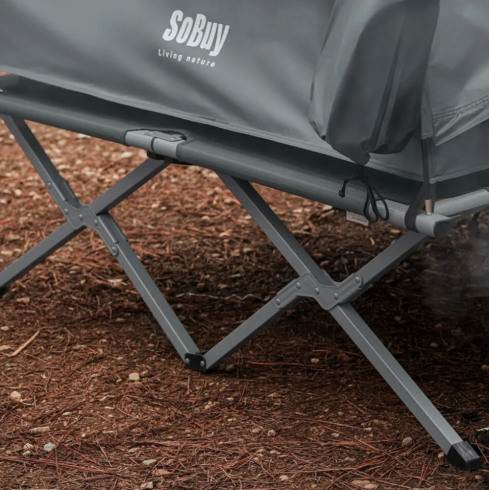 SoBuy Campingzelt mit 1 Tür Hellgrau 193x145x185cm Funktional