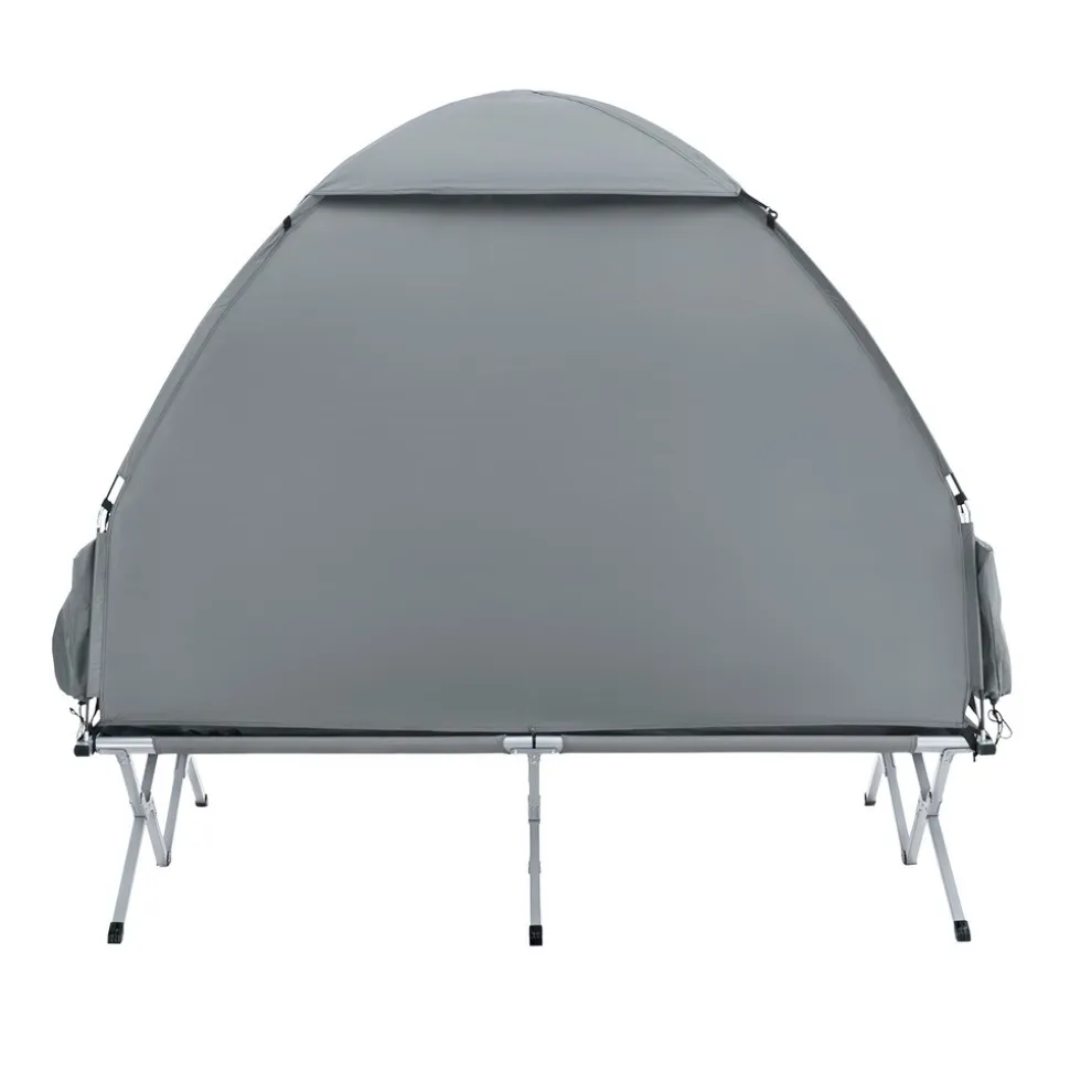 SoBuy Campingzelt mit 1 Tür Hellgrau 193x145x185cm Funktional
