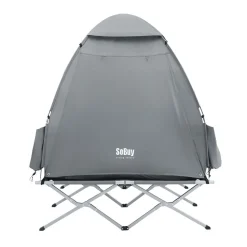 SoBuy Campingzelt mit 1 Tür Hellgrau 193x145x185cm Funktional