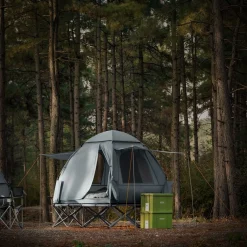 SoBuy Campingzelt mit 1 Tür Hellgrau 193x145x185cm Funktional