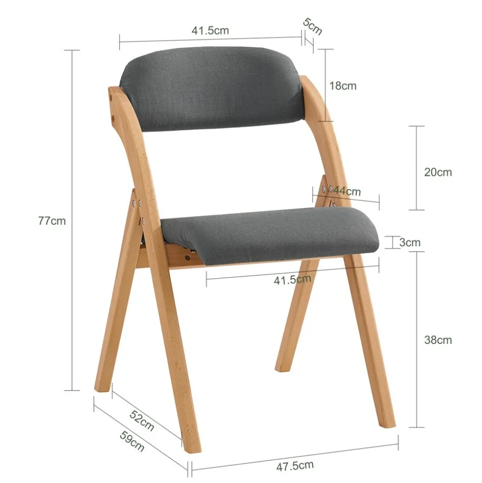 SoBuy Klappstuhl faltbar Dunkelgrau 47x51x78cm Funktional