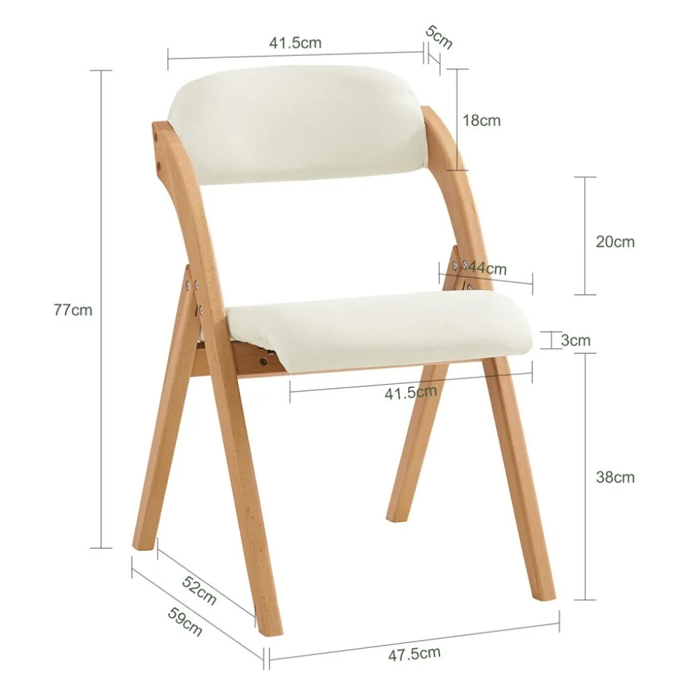 SoBuy Klappstuhl faltbar Weiß 47x51x78cm Funktional