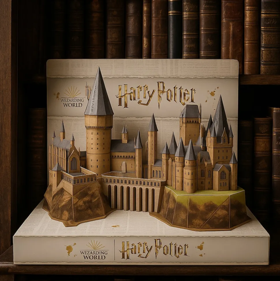 Spin Master 4D Puzzle Harry Potter Hogwarts Schloss fertig aufgebaut Display