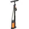Standpumpe, für alle Ventilarten, 7 bar, mit Manometer, inkl. Adapter-Set, mit klappbarem Standfuß, ergonomisch geformter Griff, Aluminium