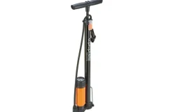 Standpumpe, für alle Ventilarten, 7 bar, mit Manometer, inkl. Adapter-Set, mit klappbarem Standfuß, ergonomisch geformter Griff, Aluminium