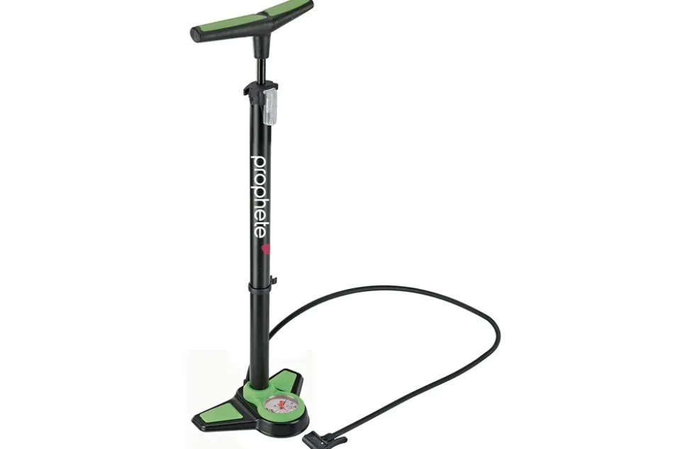 Standpumpe, für alle Ventilarten, 9 bar, mit Manometer, inkl. Adapter-Set, Stahl/Kunststoff