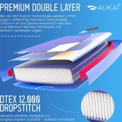 Stand Up Paddle Board "AUKAI Pro" mit Kajak-Sitz grau
