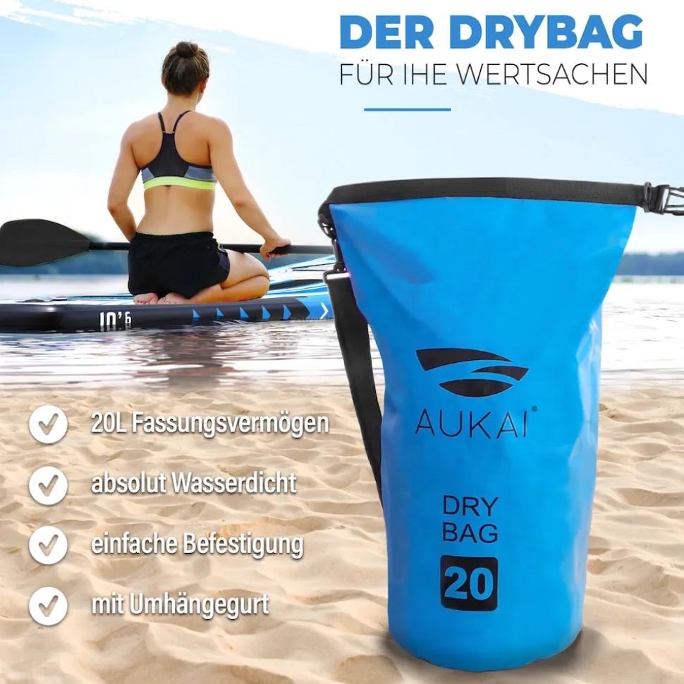 Stand Up Paddle Board "AUKAI Pro" mit Kajak-Sitz grau