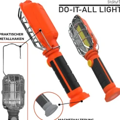 Starlyf® LED Taschenlampe - Akku KFZ Handlampe mit Magnet Do it all light