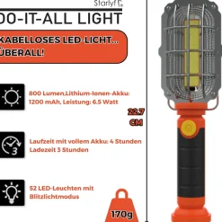Starlyf® LED Taschenlampe - Akku KFZ Handlampe mit Magnet Do it all light