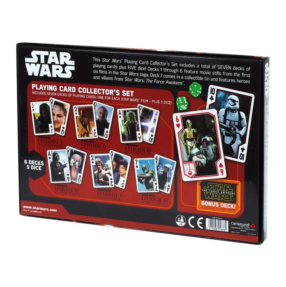 Star Wars Spielkarten Collector's Set Sammlerset Karten Episode 1-7 Würfel Kartendecks