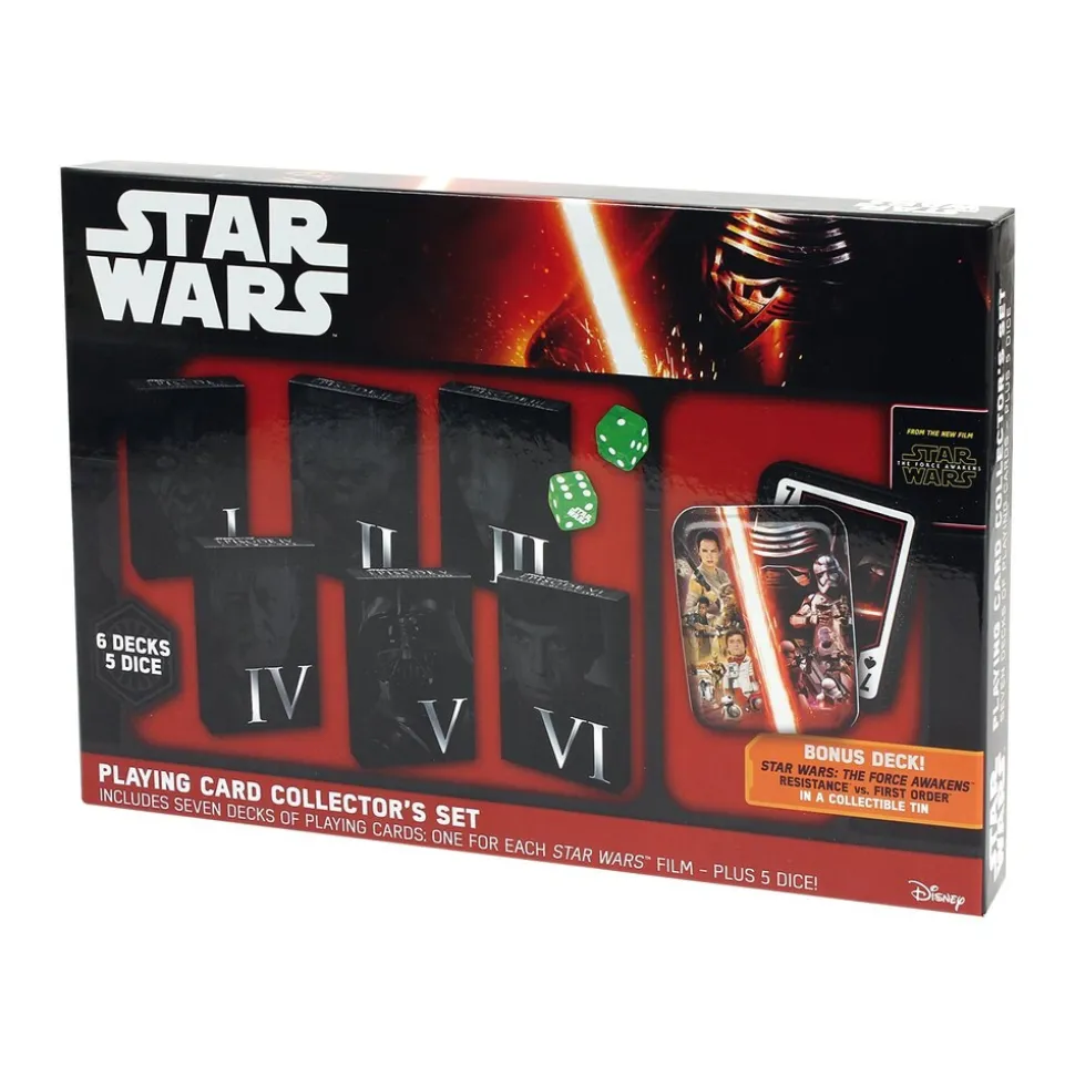 Star Wars Spielkarten Collector's Set Sammlerset Karten Episode 1-7 Würfel Kartendecks