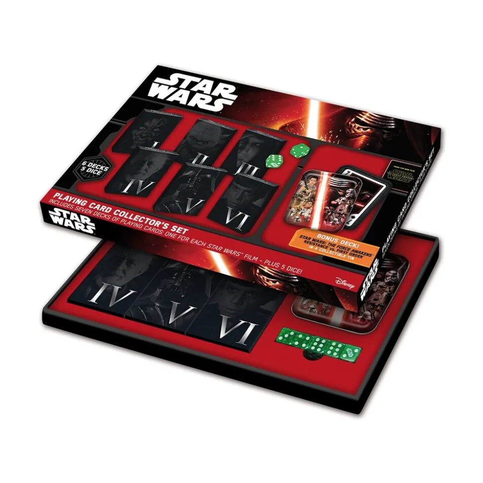 Star Wars Spielkarten Collector's Set Sammlerset Karten Episode 1-7 Würfel Kartendecks
