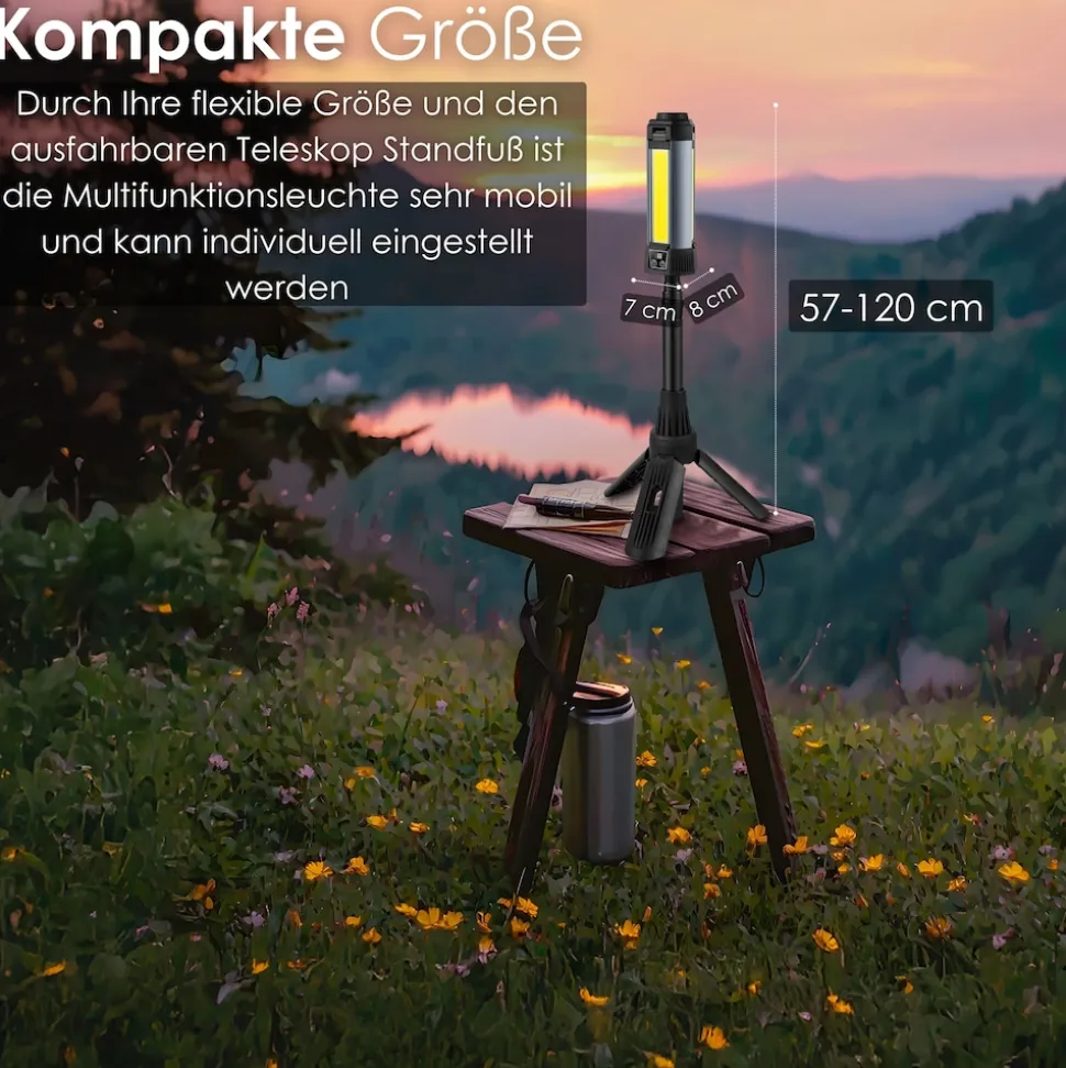 Steinborg 12in1 Multifunktionsleuchte LED-Campingleuchte 2000 Lumen 6000mAh
