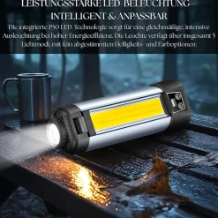 Steinborg 12in1 Multifunktionsleuchte LED-Campingleuchte 2000 Lumen 6000mAh