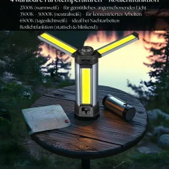 Steinborg 12in1 Multifunktionsleuchte LED-Campingleuchte 2000 Lumen 6000mAh
