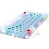 Summer Waves Luftmatratze & Bier-Pong Tisch inkl. LED blau 160x84x19 cm