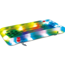 Summer Waves Luftmatratze & Bier-Pong Tisch inkl. LED blau 160x84x19 cm