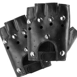 tectake® Accessoires-Set Leder Handschuhe und zwei Armbänder