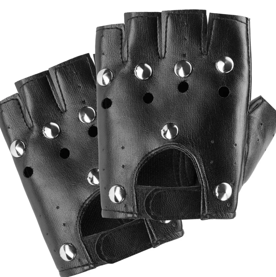 tectake® Accessoires-Set Leder Handschuhe und zwei Armbänder