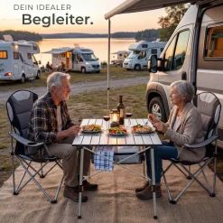 tectake® Aluminium Campingtisch, faltbar, höhenverstellbar, 90 x 52 x 47 - 70 cm