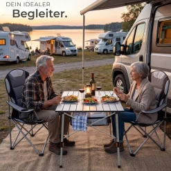 tectake® Aluminium Campingtisch, faltbar, höhenverstellbar, 120 x 70,5 x 58 – 79 cm
