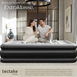 tectake® Aufblasbare Matratze, für 1 oder 2 Personen, ergonomisches Luftsäulensystem, inkl. manuellem Ventil und Tragebeutel