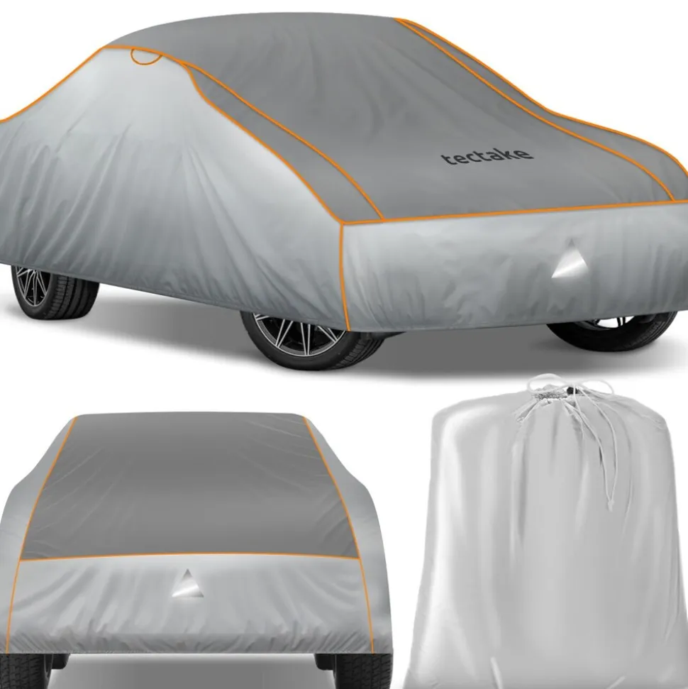 tectake® Autoplane, wasserdicht und atmungsaktiv, mit 4 mm Schaumstoffschicht, 3 längenverstellbare Spanngurte, inklusive Aufbewahrungstasche