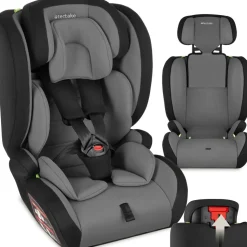 tectake® Autositz, i-Size Zulassung, mit Seitenaufprallschutz, längenverstellbarer 5-Punkt-Gurt, höhenverstellbare Kopfstütze, von 76 bis 150 cm, Belastbarkeit 36 kg