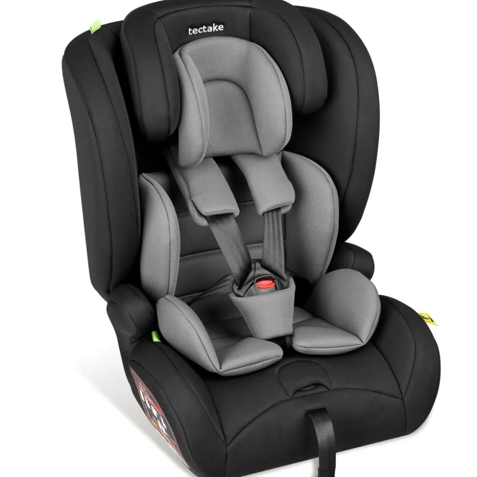 tectake® Autositz, i-Size Zulassung, ISOFIX-Installation und Top Tether, mit Seitenaufprallschutz, längenverstellbarer 5-Punkt-Gurt, 8-fach höhenverstellbare Kopfstütze, ab 15 Monaten von 76 bis 150 cm, Belastbarkeit 36 kg