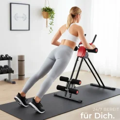tectake® Bauchtrainer, 5-fach verstellbar, klappbar, mit Trainingscomputer