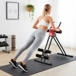 tectake® Bauchtrainer, 5-fach verstellbar, klappbar, mit Trainingscomputer