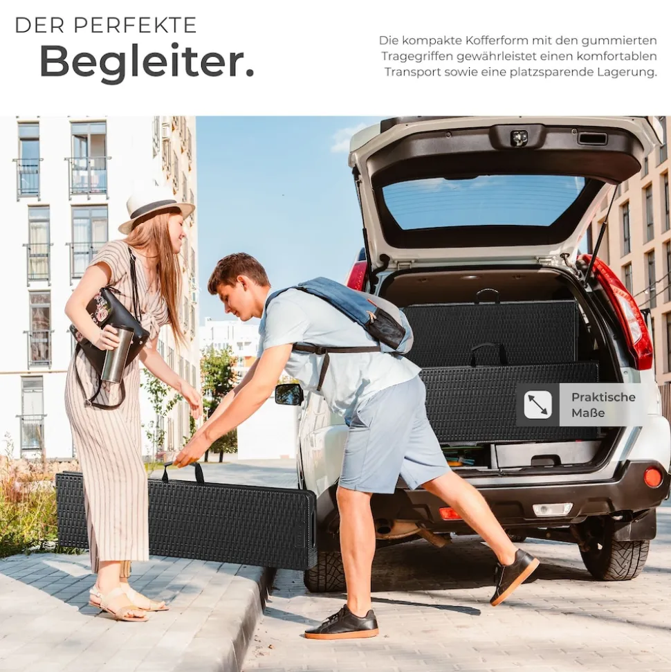 tectake® Bierzeltgarnitur, klappbar, hohe Belastbarkeit, mit Tragegriffen