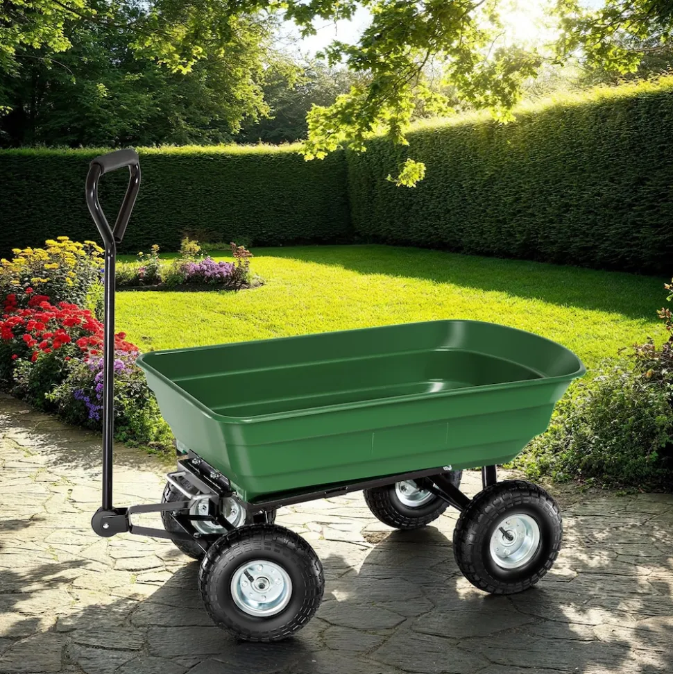 tectake® Bollerwagen, mit Kippfunktion, leichtgängige Lenkachse, Belastbarkeit 300 kg