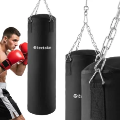 tectake® Boxsack, gefüllt, hängend, 28 x 105 cm, inklusive Karabinerhaken