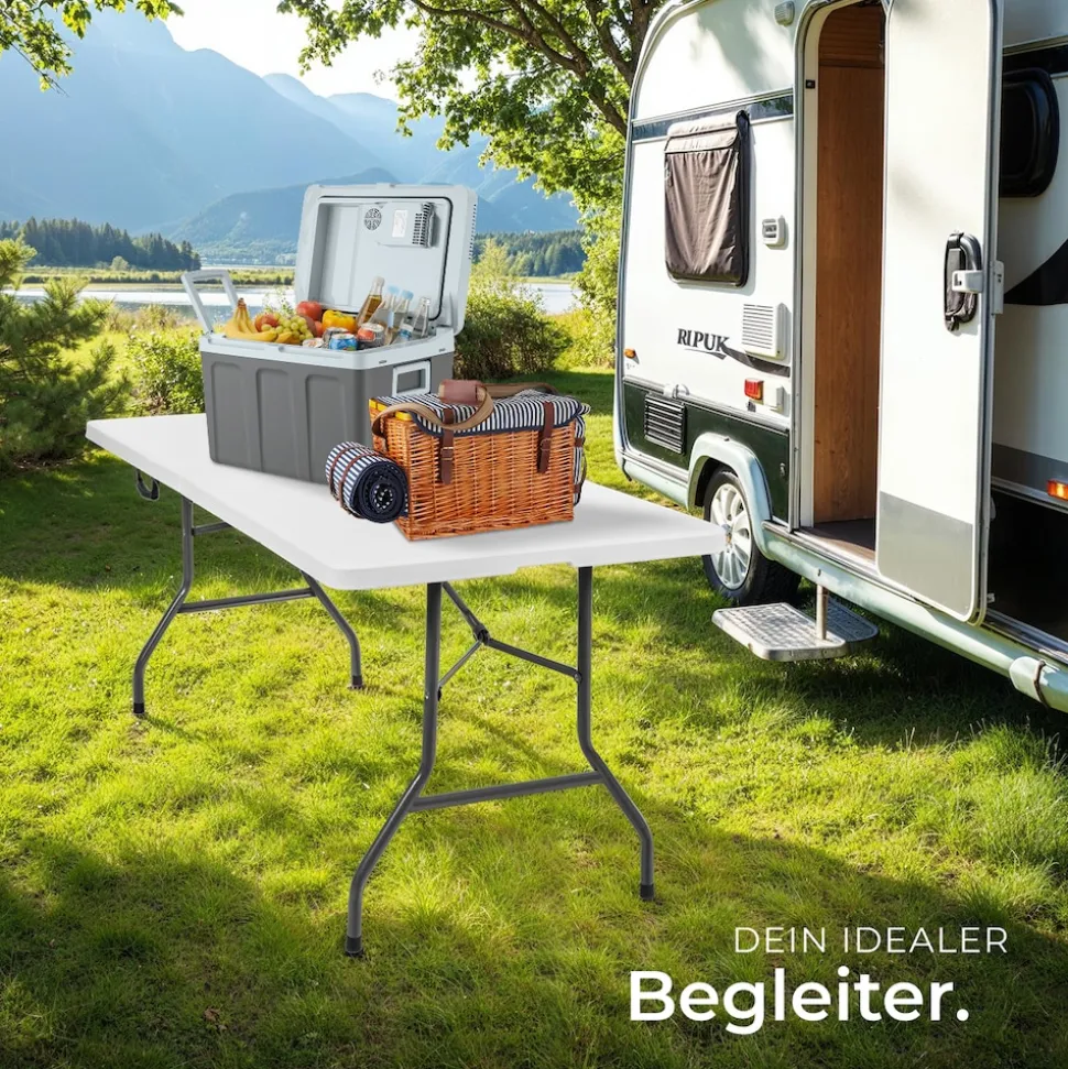 tectake® Campingtisch, klappbar, hohe Belastbarkeit, 183 x 76 x 74 cm