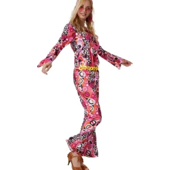 tectake® Damenkostüm Hippie Flowerpower